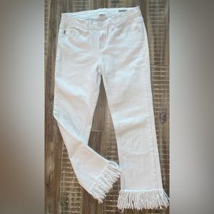 Judy Blue Capri Fit White Cropped frayed hem Jeans 5/27